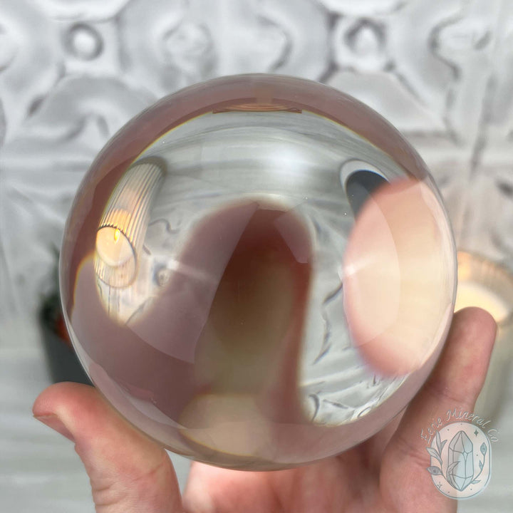 95mm Clear Glass Crystal Ball Sphere with Stand