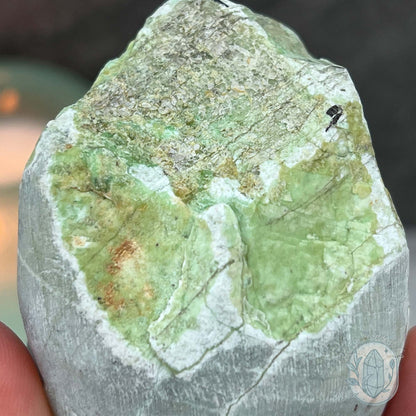 Green Moonstone with Black Tourmaline Hedgehog Specimen