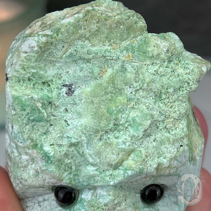 Green Moonstone with Black Tourmaline Hedgehog Specimen