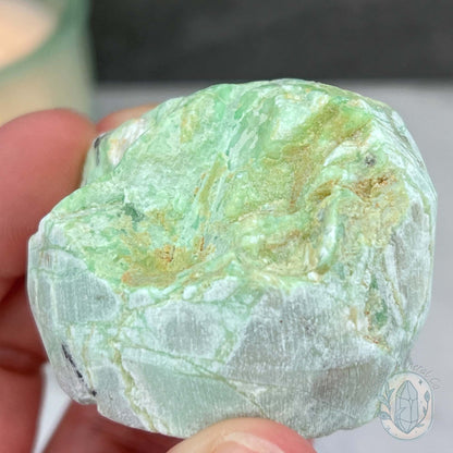 Green Moonstone with Black Tourmaline Hedgehog Specimen