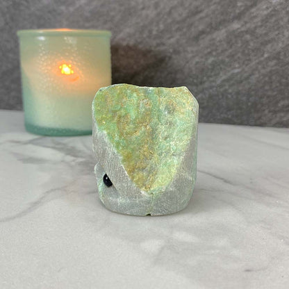 Green Moonstone Hedgehog Carving