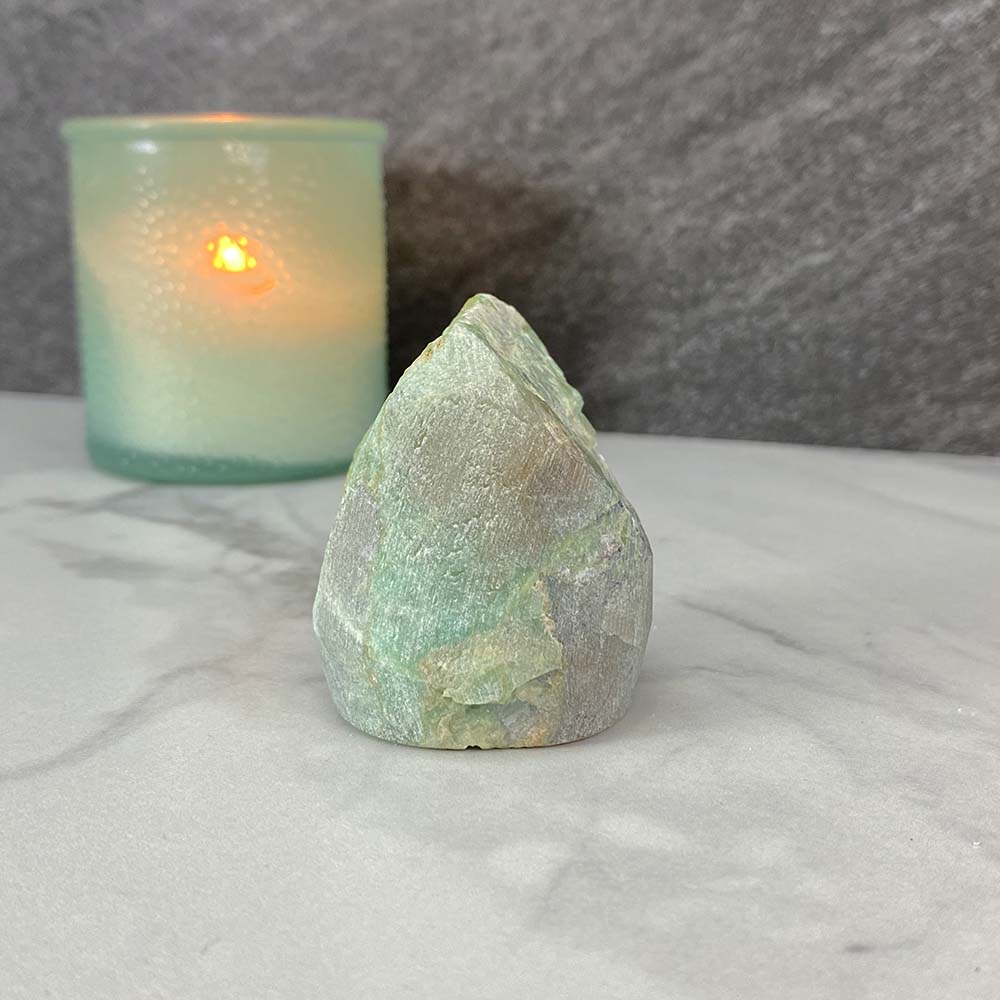 Green Moonstone Hedgehog Carving