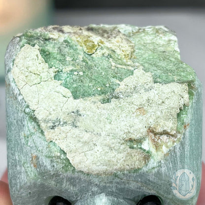 Green Moonstone with Black Tourmaline Hedgehog Specimen