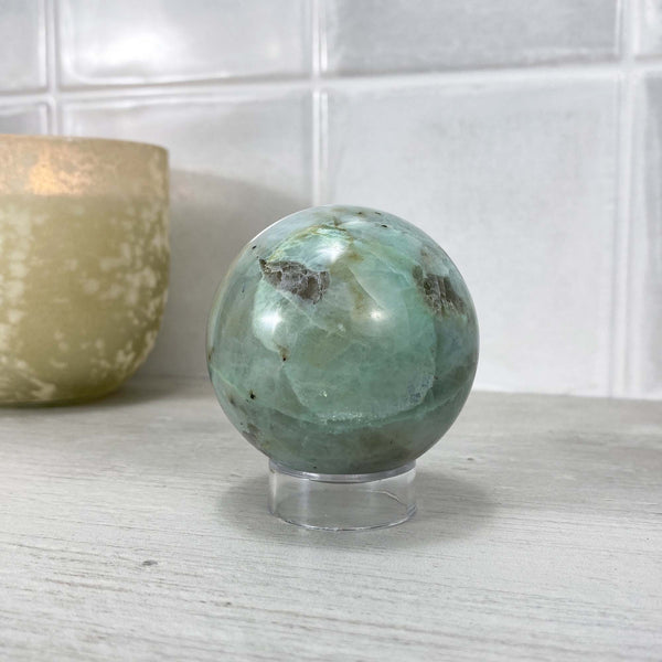 Polished Green Moonstone (Garnierite Stone) Sphere