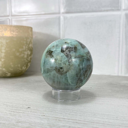 Polished Green Moonstone (Garnierite Stone) Sphere