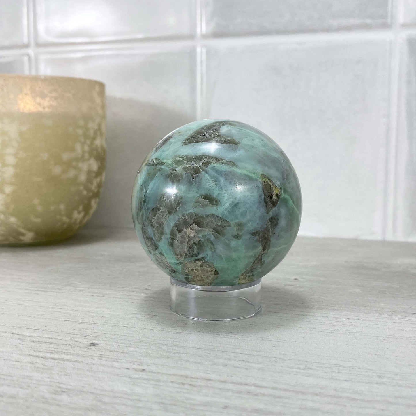 Polished Green Moonstone (Garnierite Stone) Sphere