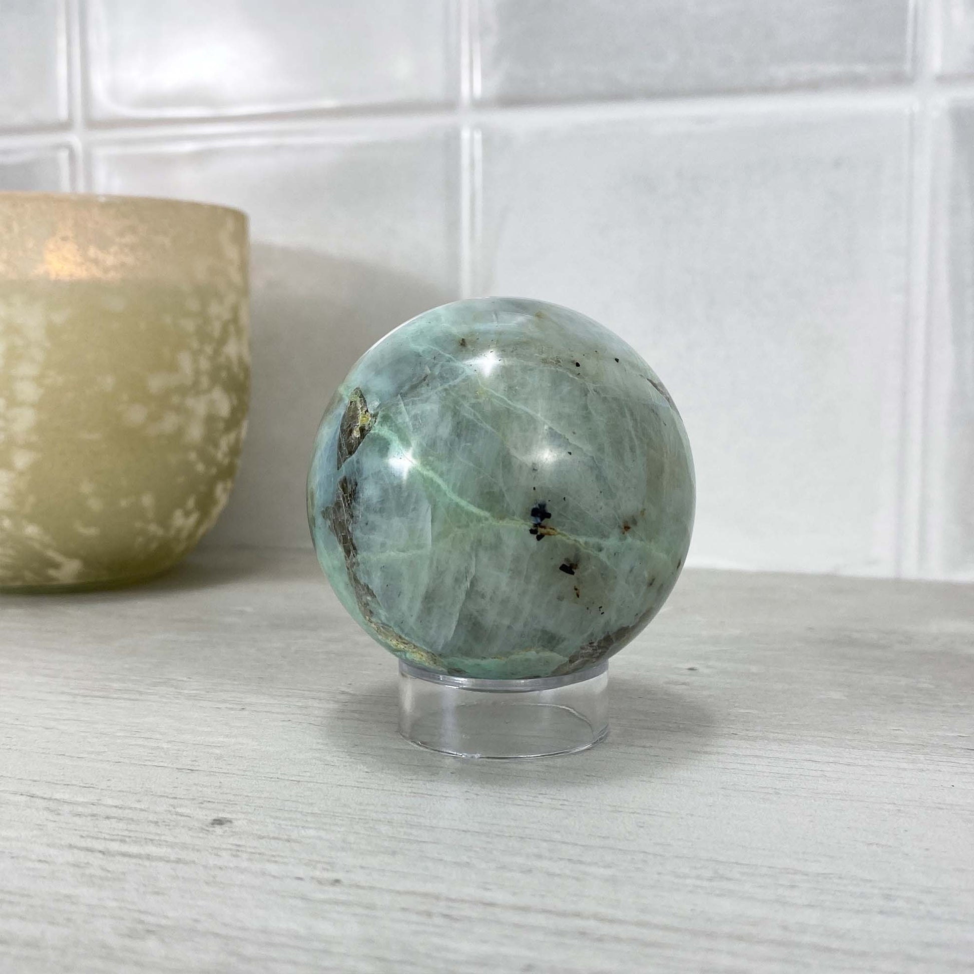 Polished Green Moonstone (Garnierite Stone) Sphere