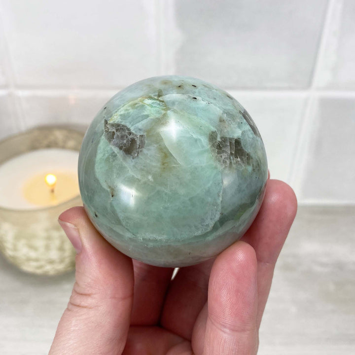 Polished Green Moonstone (Garnierite Stone) Sphere