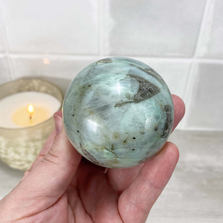 Polished Green Moonstone (Garnierite Stone) Sphere