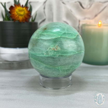 73mm Polished Green Moonstone (Garnierite Stone) Sphere