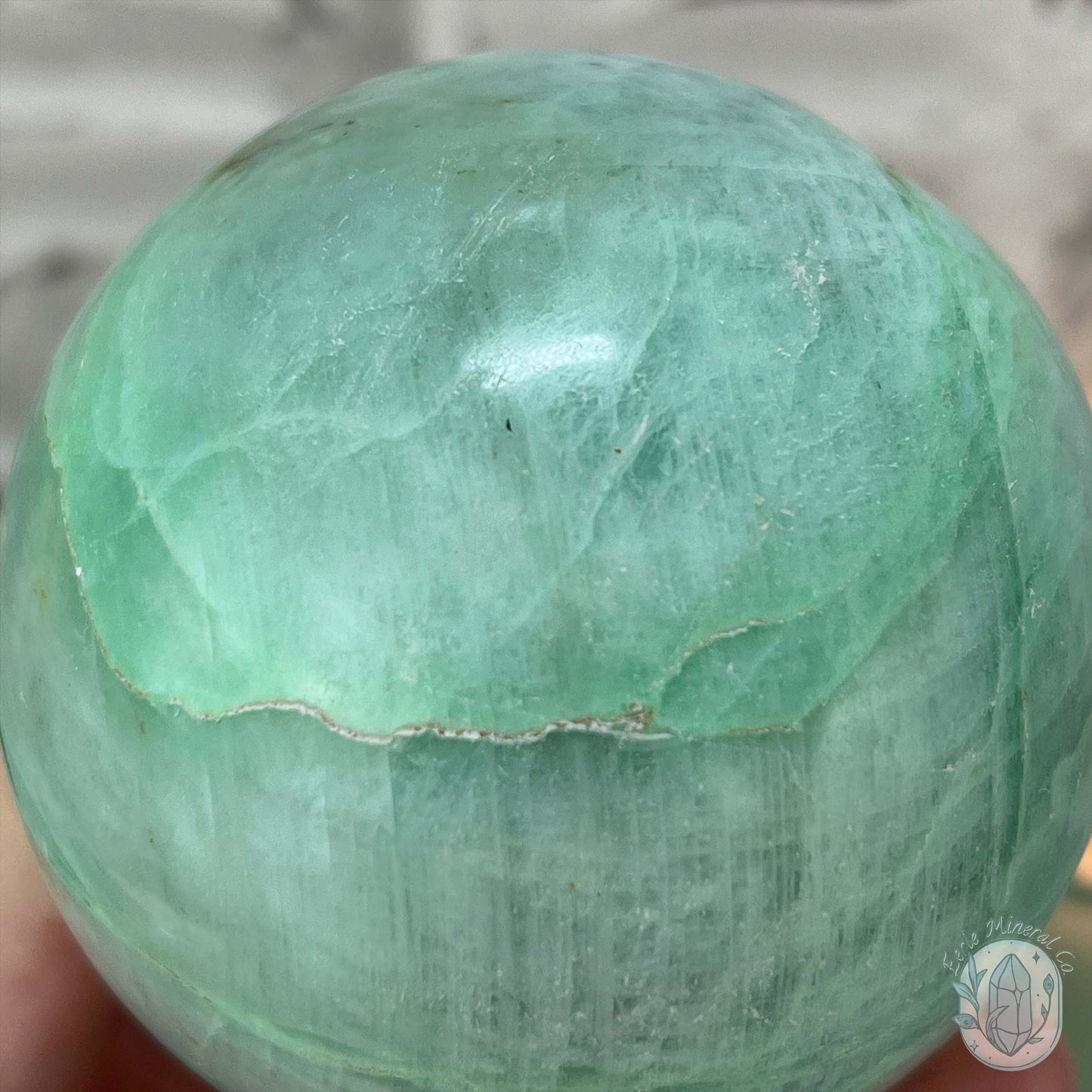 73mm Polished Green Moonstone (Garnierite Stone) Sphere