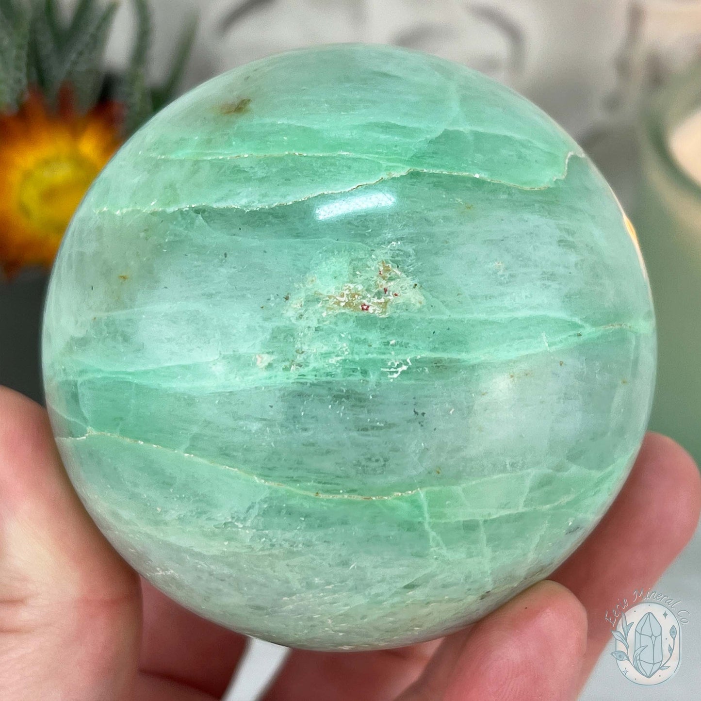 73mm Polished Green Moonstone (Garnierite Stone) Sphere