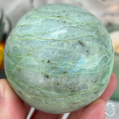70mm Polished Green Moonstone (Garnierite Stone) Sphere