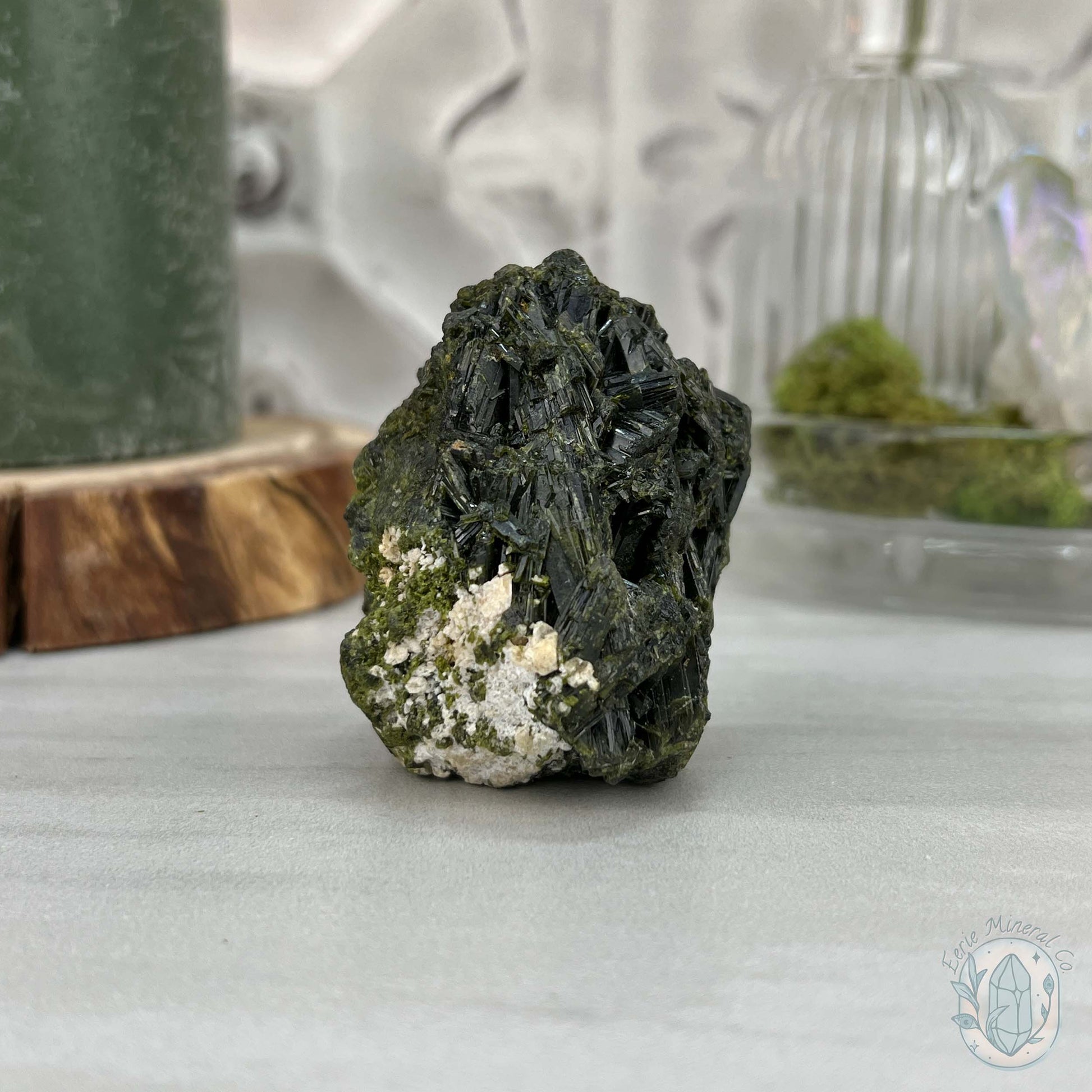 Raw Green Tourmaline Pet Rock Specimen