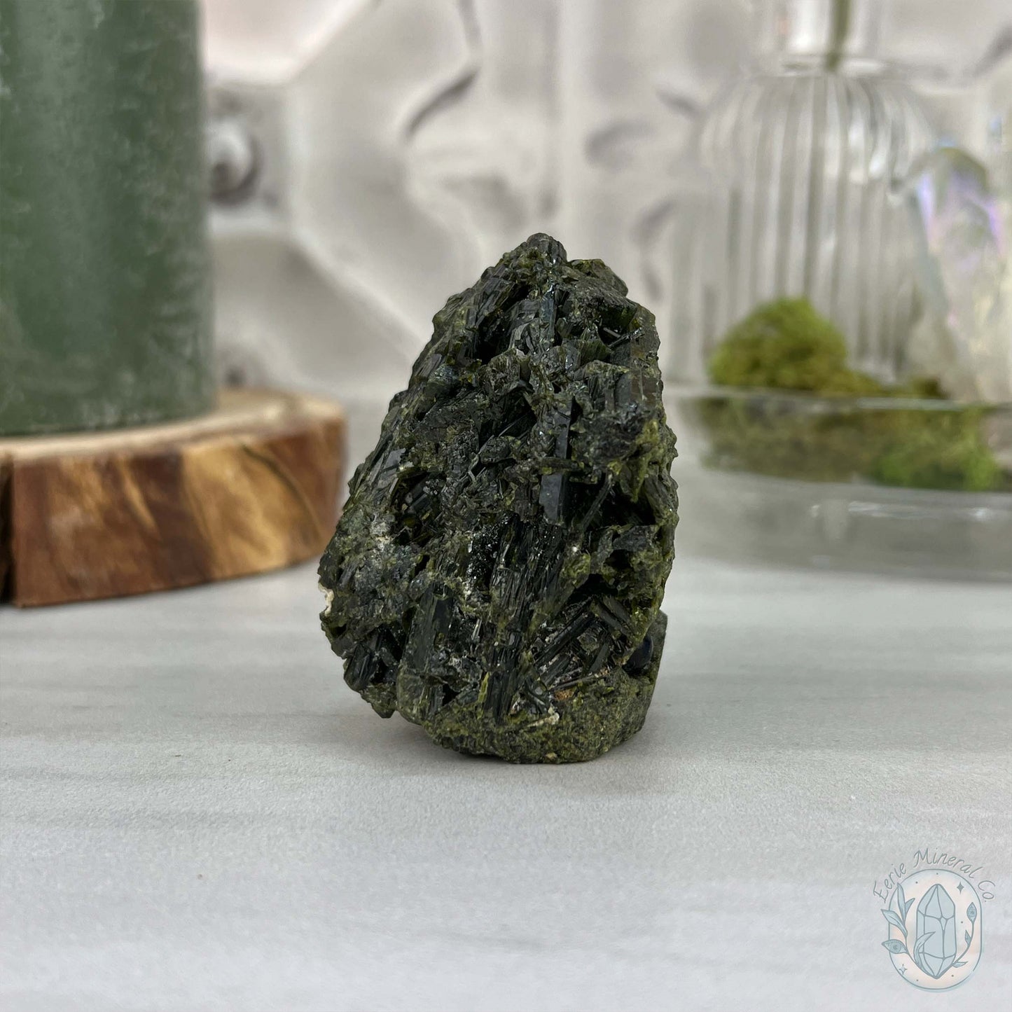 Raw Green Tourmaline Pet Rock Specimen