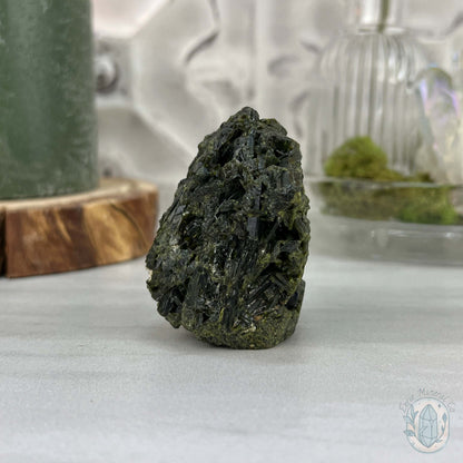 Raw Green Tourmaline Pet Rock Specimen