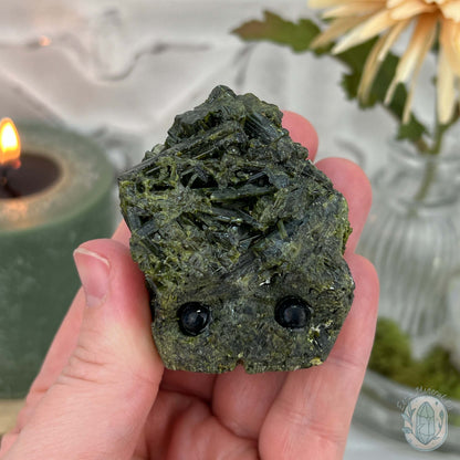 Raw Green Tourmaline Pet Rock Specimen