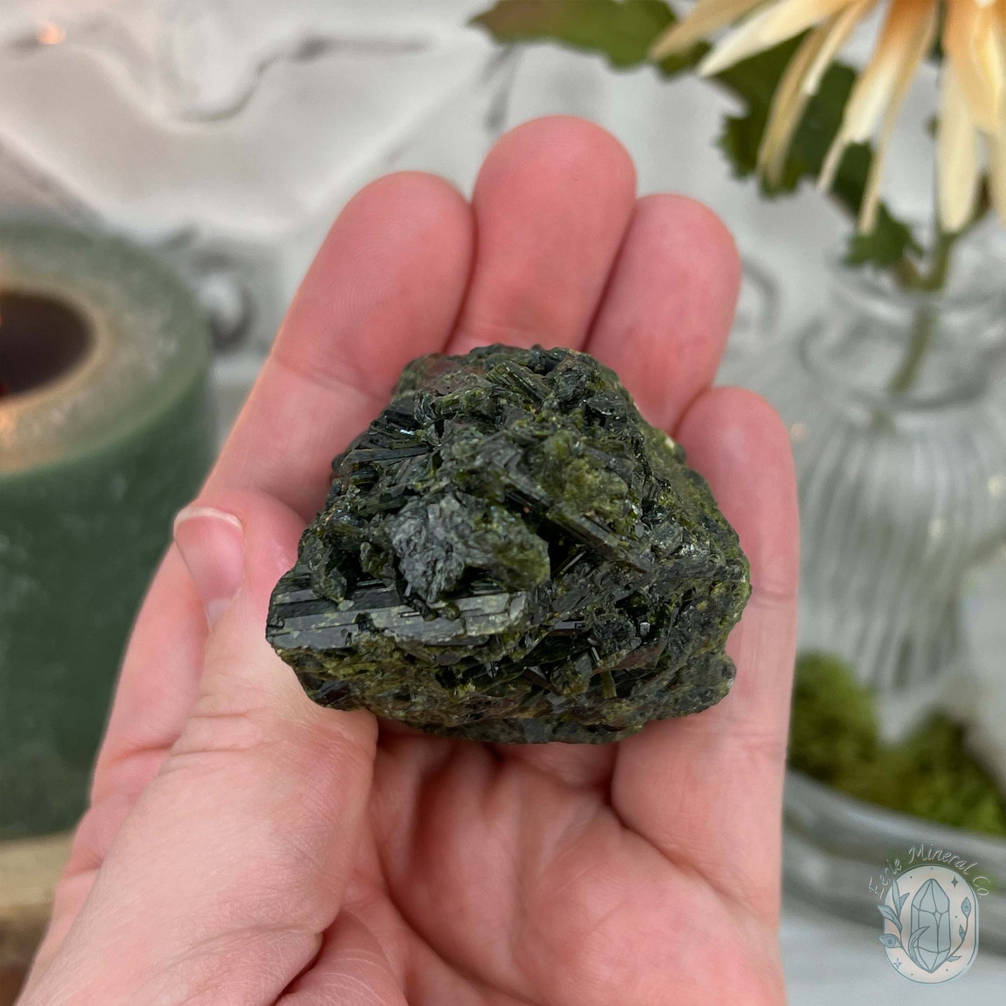 Raw Green Tourmaline Pet Rock Specimen