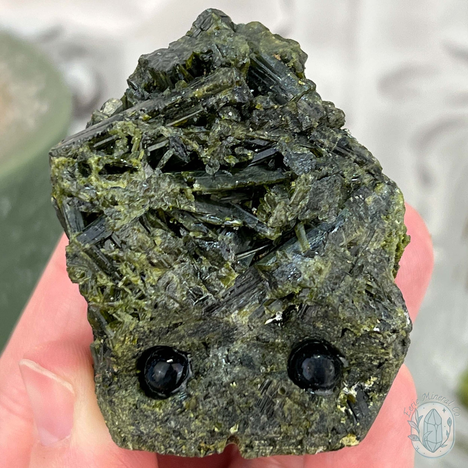 Raw Green Tourmaline Pet Rock Specimen