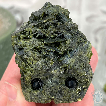 Raw Green Tourmaline Pet Rock Specimen