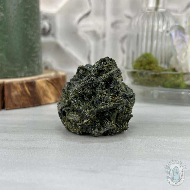 Raw Green Tourmaline Pet Rock Specimen