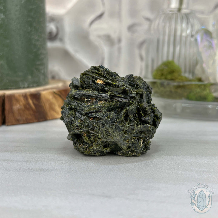 Raw Green Tourmaline Pet Rock Specimen