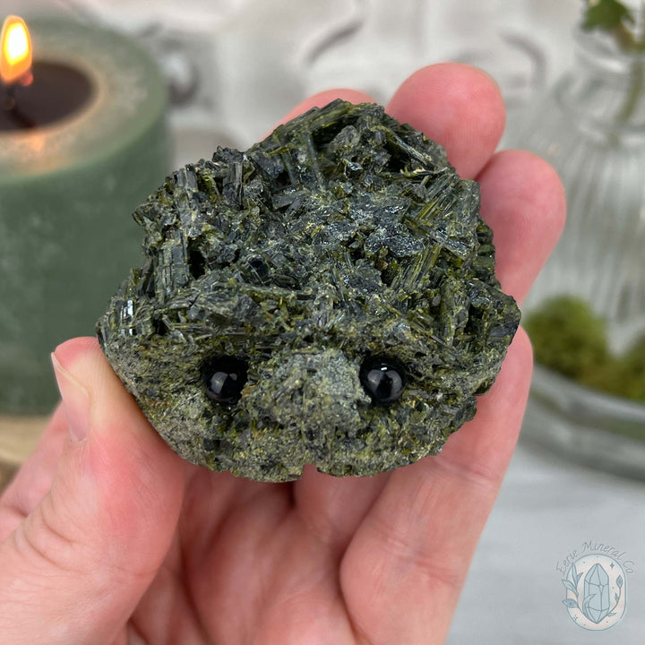 Raw Green Tourmaline Pet Rock Specimen