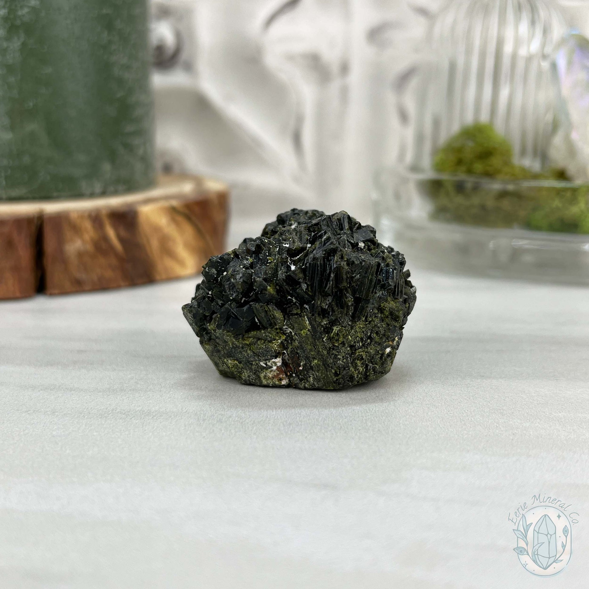 Raw Green Tourmaline Pet Rock Specimen