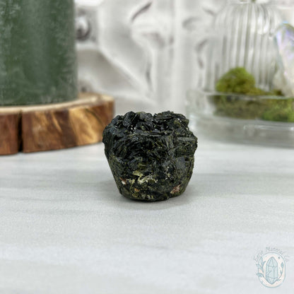 Raw Green Tourmaline Pet Rock Specimen