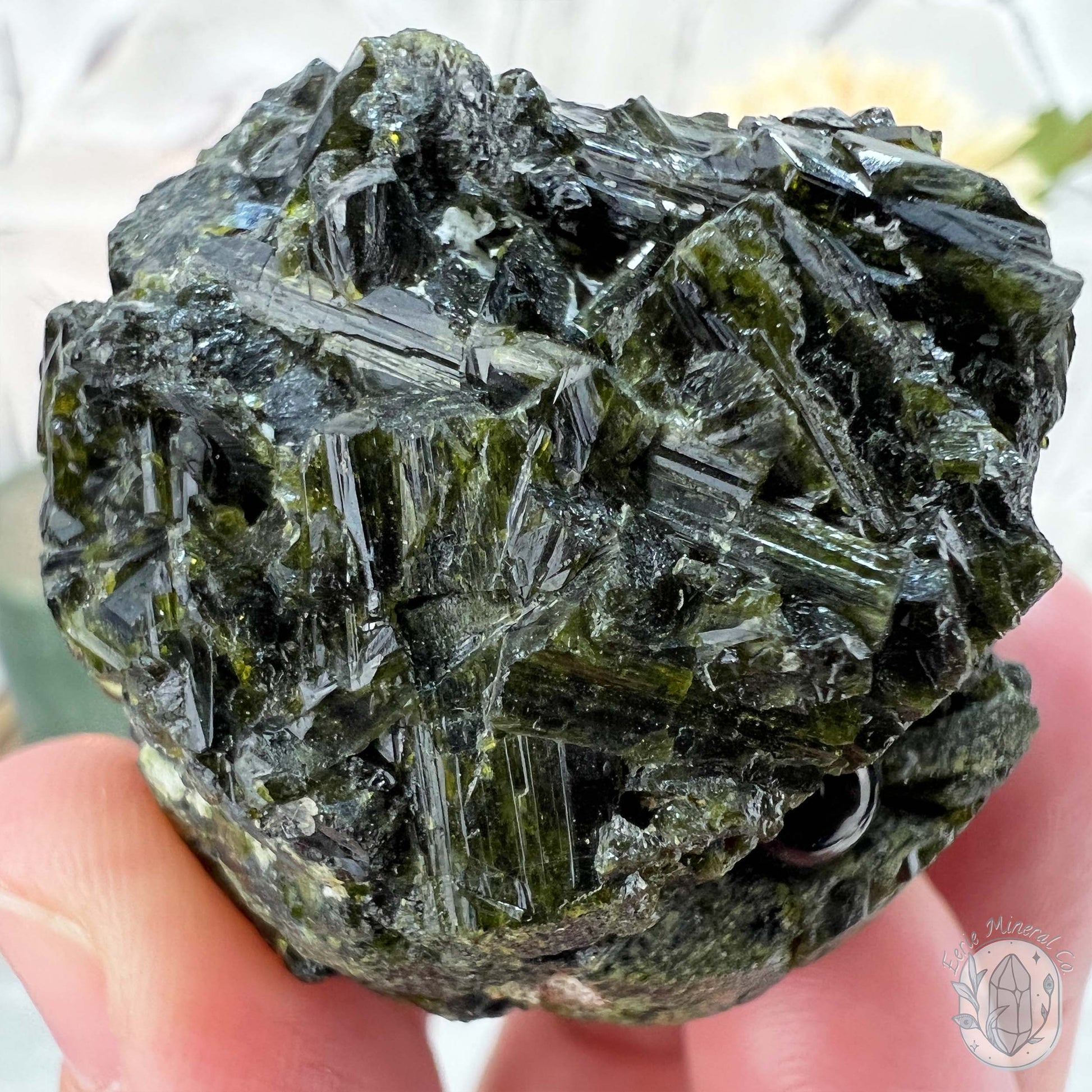 Raw Green Tourmaline Pet Rock Specimen