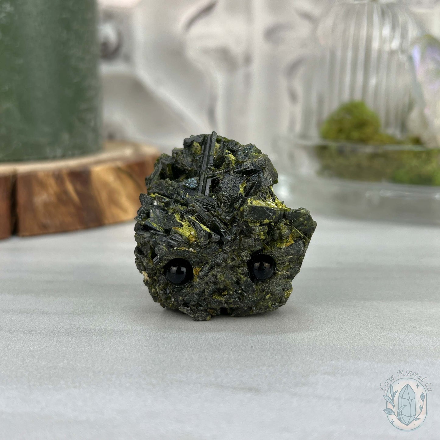 Raw Green Tourmaline Pet Rock Specimen