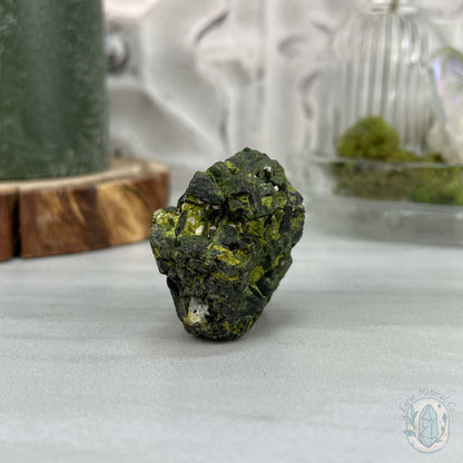 Raw Green Tourmaline Pet Rock Specimen