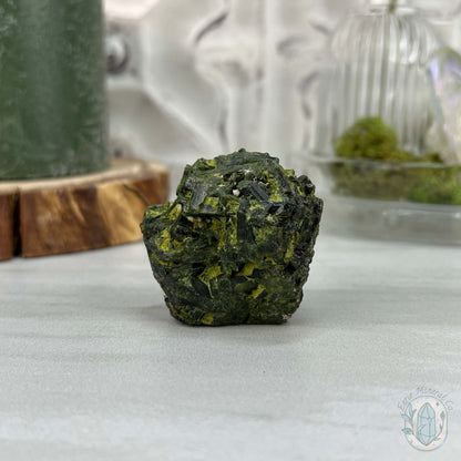 Raw Green Tourmaline Pet Rock Specimen