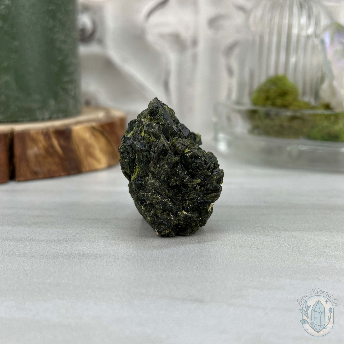 Raw Green Tourmaline Pet Rock Specimen