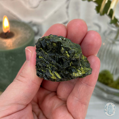 Raw Green Tourmaline Pet Rock Specimen