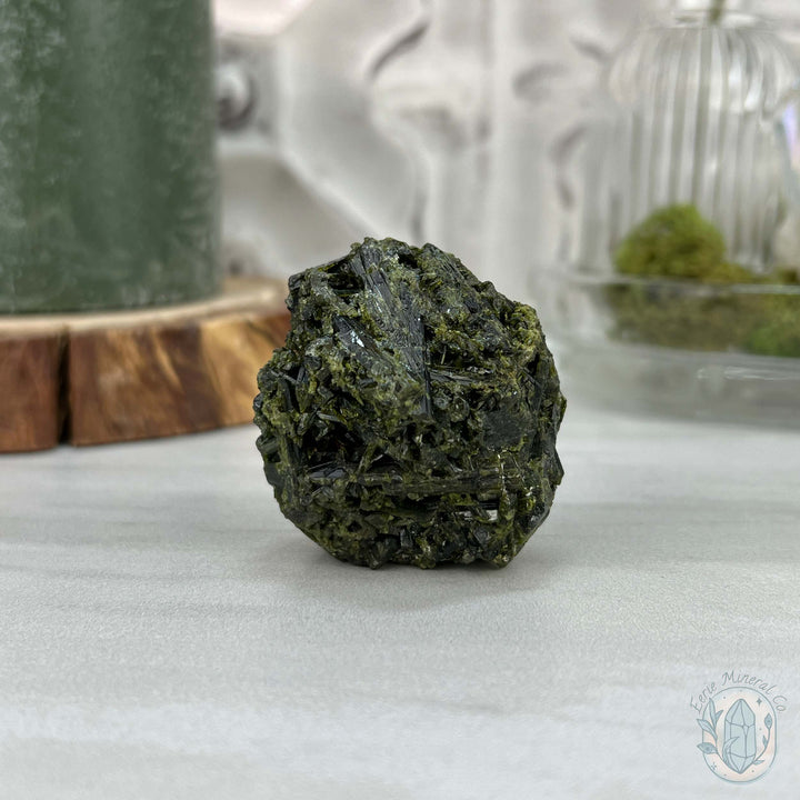 Raw Green Tourmaline Pet Rock Specimen