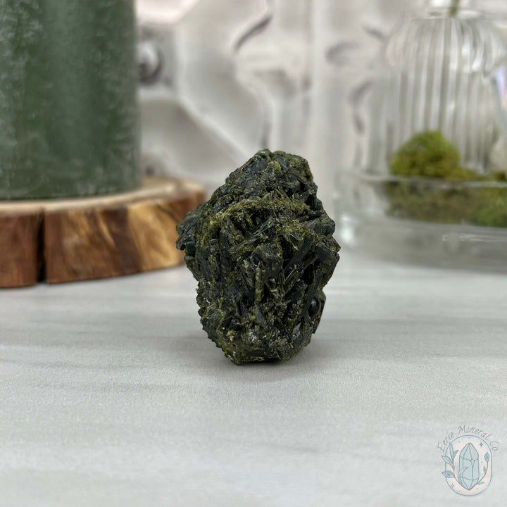 Raw Green Tourmaline Pet Rock Specimen