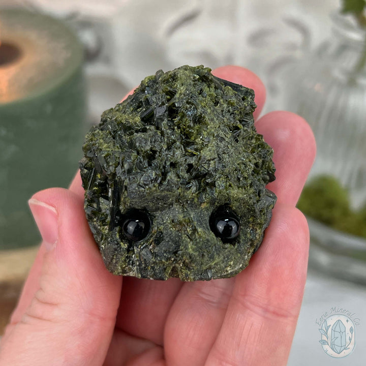 Raw Green Tourmaline Pet Rock Specimen