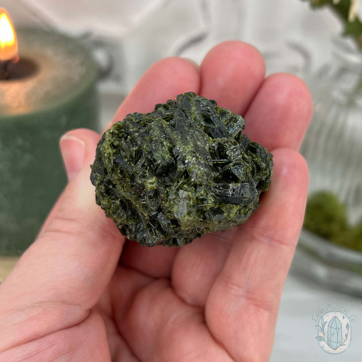 Raw Green Tourmaline Pet Rock Specimen