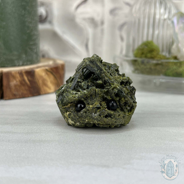 Raw Green Tourmaline Pet Rock Specimen