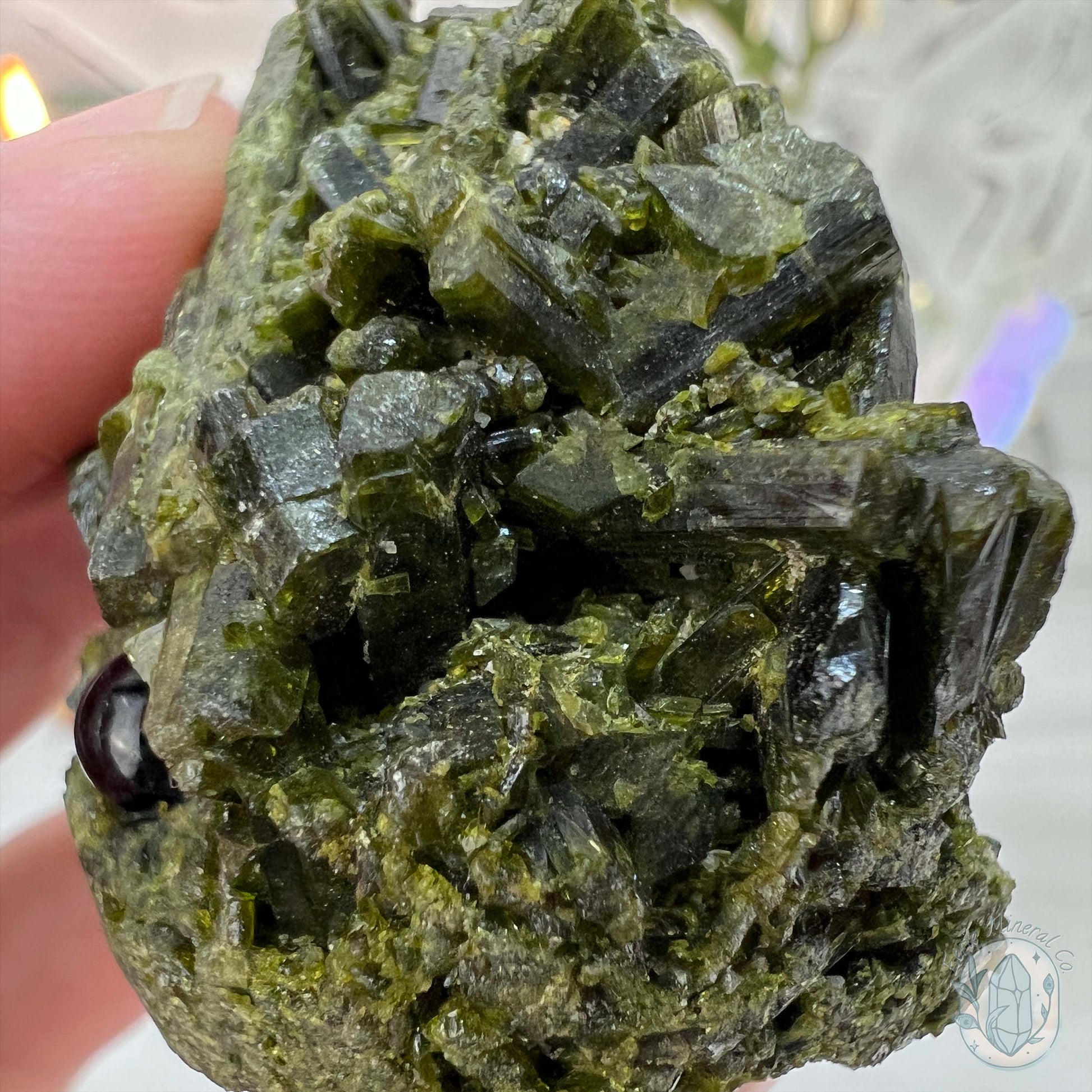 Raw Green Tourmaline Pet Rock Specimen