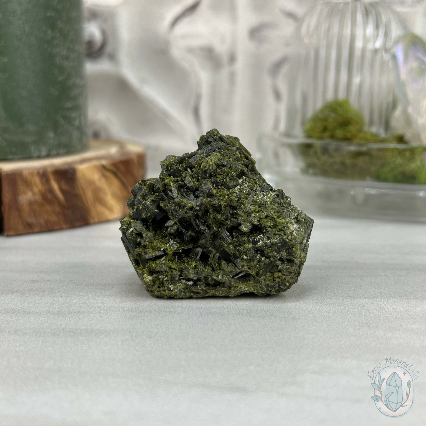 Raw Green Tourmaline Pet Rock Specimen