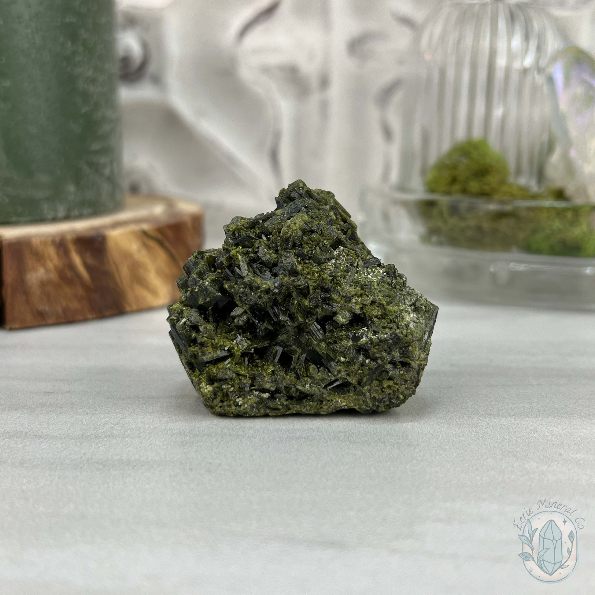 Raw Green Tourmaline Pet Rock Specimen
