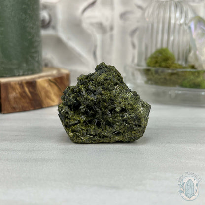 Raw Green Tourmaline Pet Rock Specimen