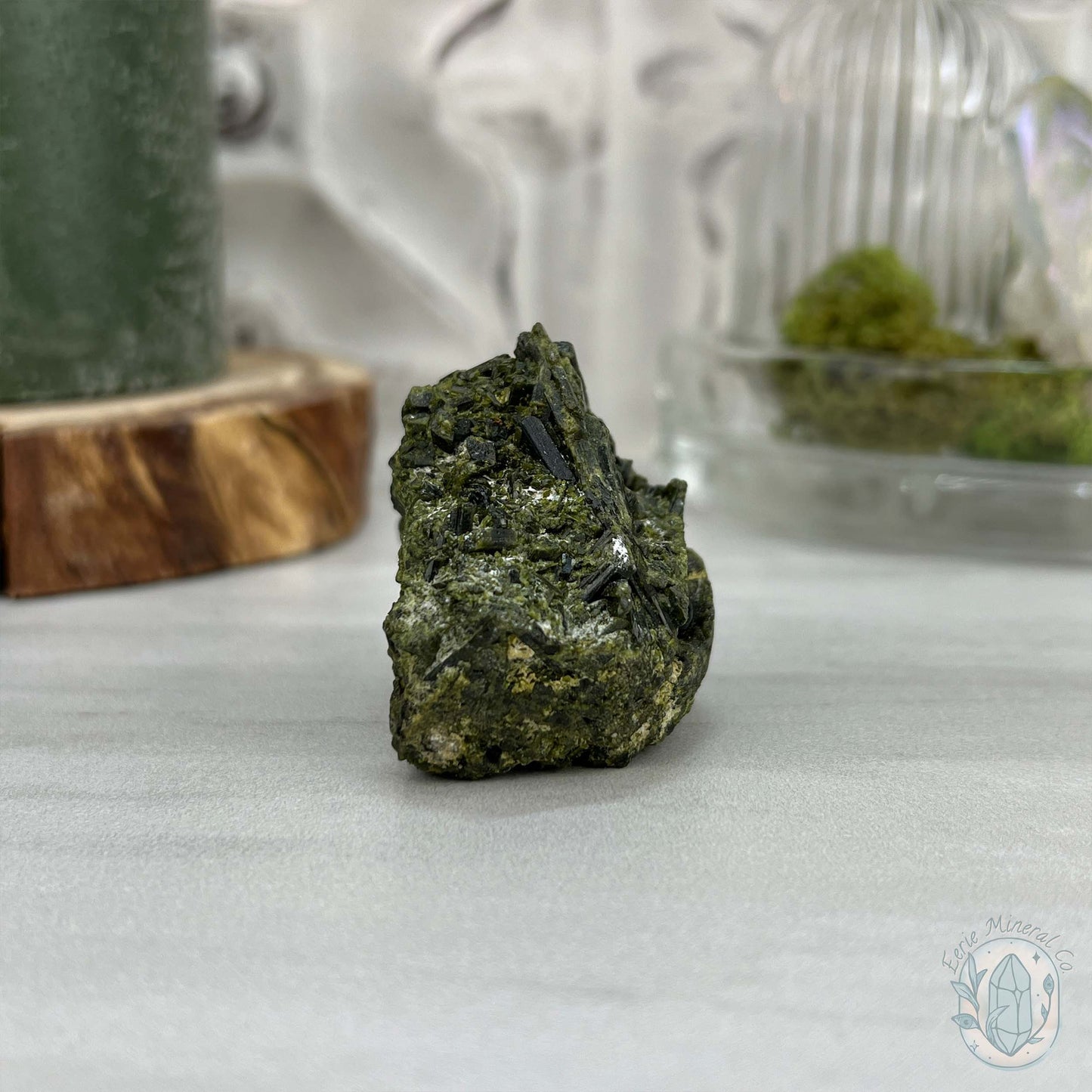 Raw Green Tourmaline Pet Rock Specimen