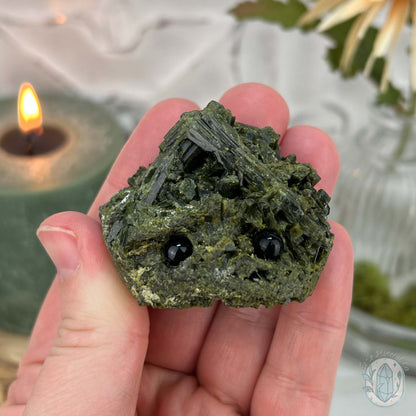 Raw Green Tourmaline Pet Rock Specimen