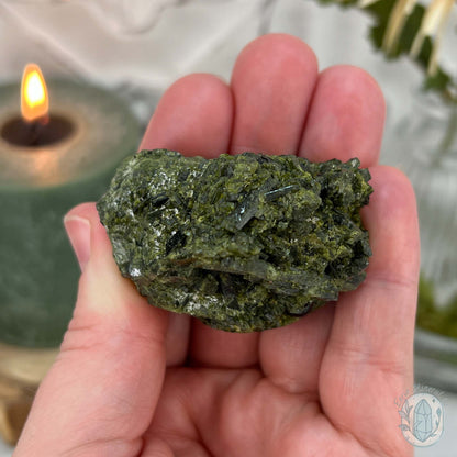 Raw Green Tourmaline Pet Rock Specimen