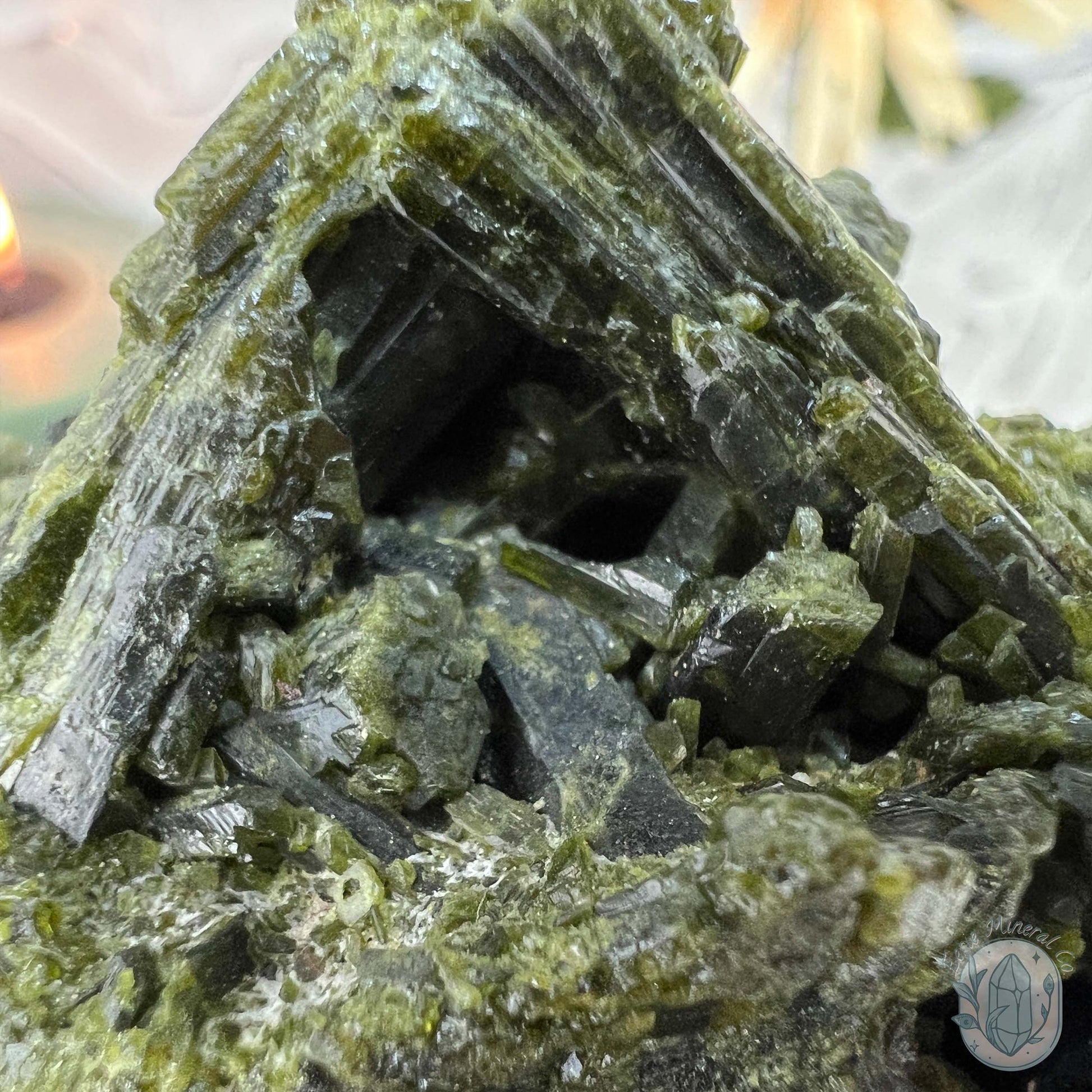 Raw Green Tourmaline Pet Rock Specimen