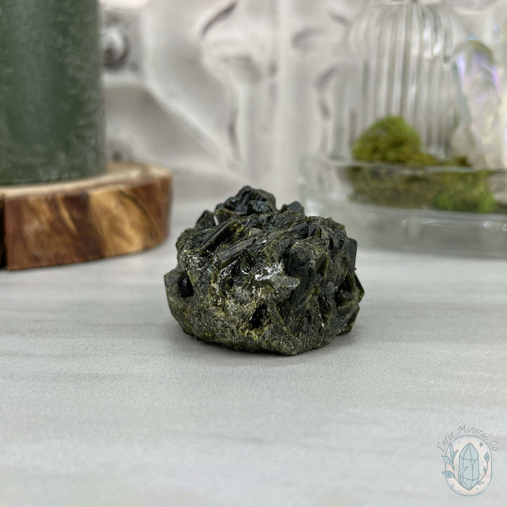 Raw Green Tourmaline Pet Rock Specimen