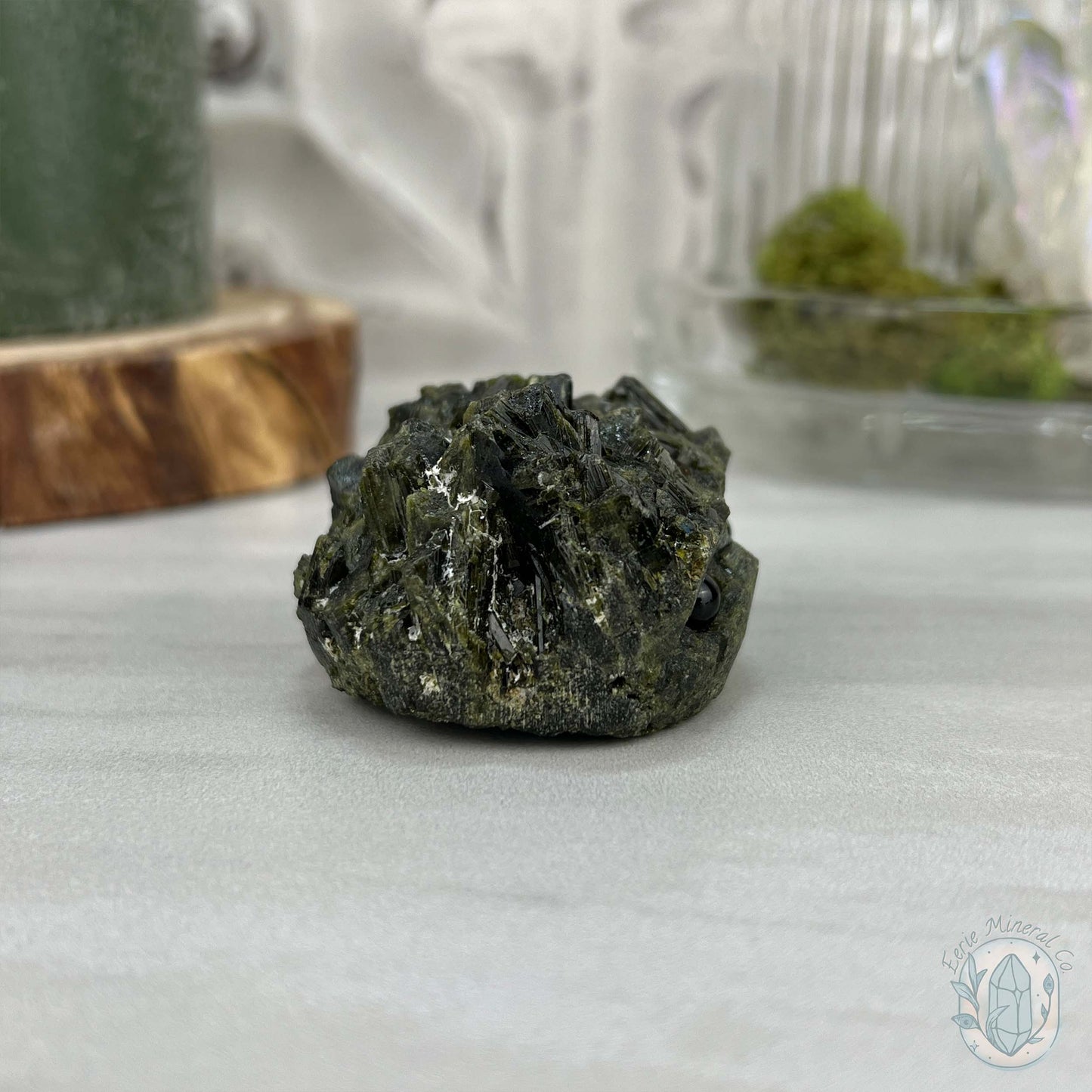 Raw Green Tourmaline Pet Rock Specimen